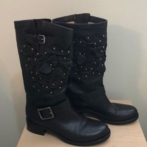 Valentino floral moto boots 38